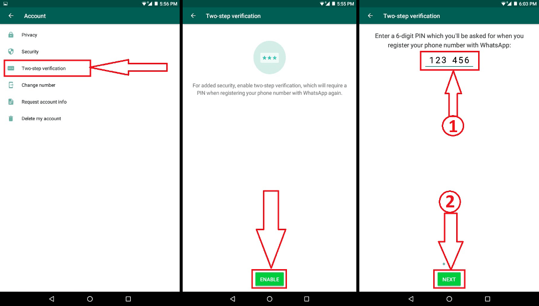 Whatsapp Hack होने से कैसे बचाए - Two-Step Verification Step 1,2,3