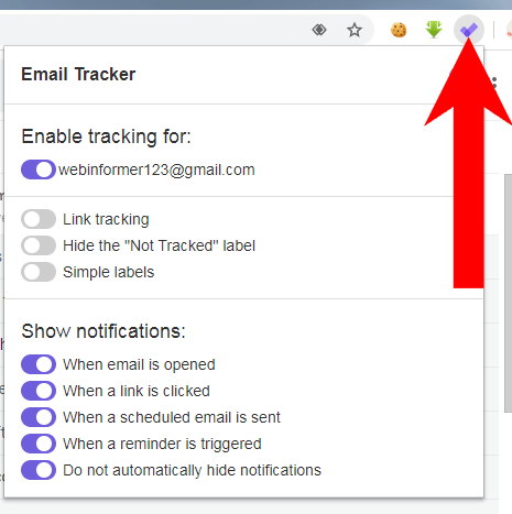 Unlimited Email Tracker Settings