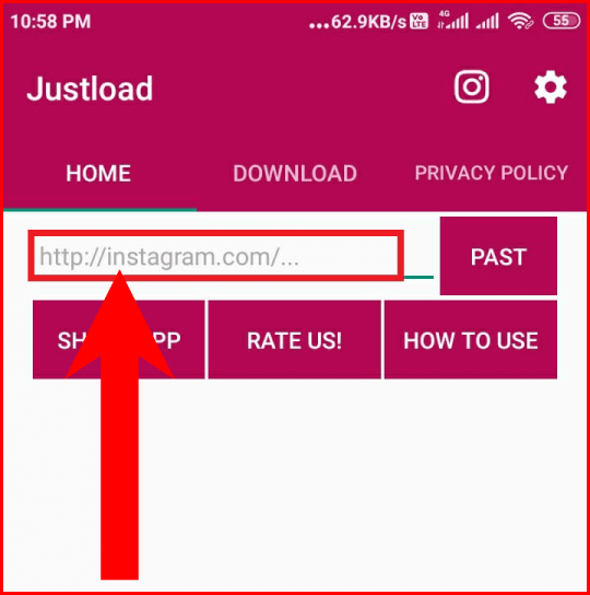 Instagram Photo Download Step Open Justload App